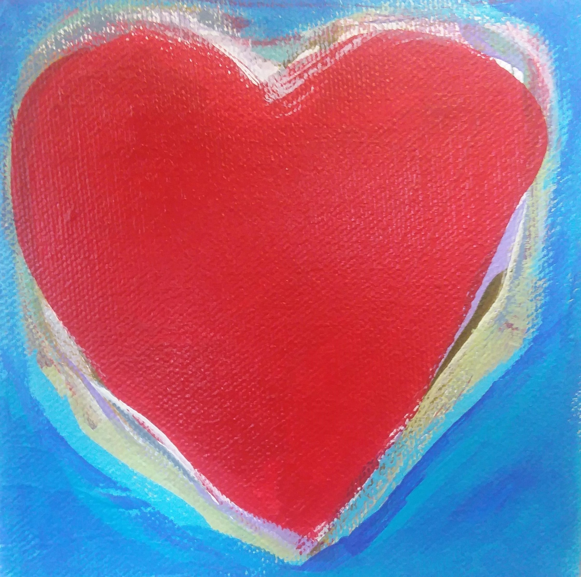 Heart 4 A red heart tile from MESA's 100 Hearts Project, which allows supporters to purchase hearts and fundraise for MESA services and programs.